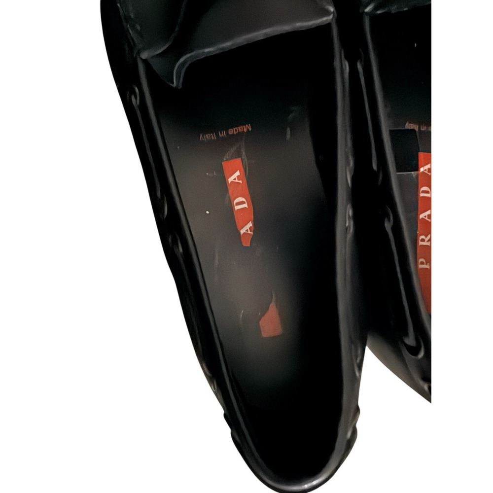 Prada MENS Loafers 8 Black Leather Driving Made In Italy EU 7 Women 9.5 - Picture 8 of 11